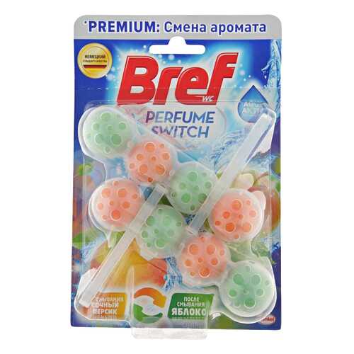 Средство чистящее для унитаза «bref perfume switch» - персик-яблоко, 2 шт. по 50 г в Новэкс