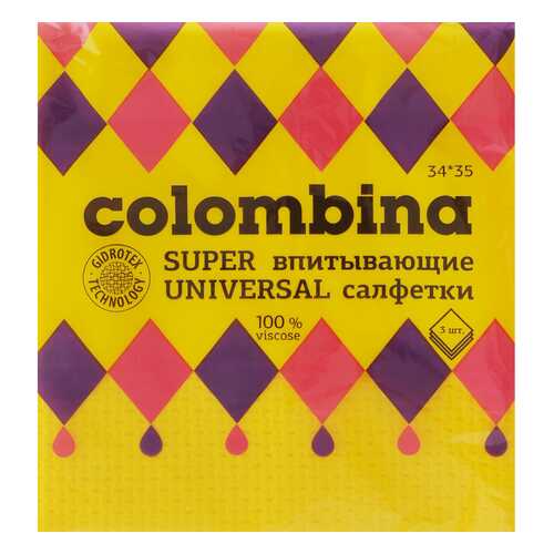 Салфетка супервпитывающая Colombina, 3шт в Новэкс