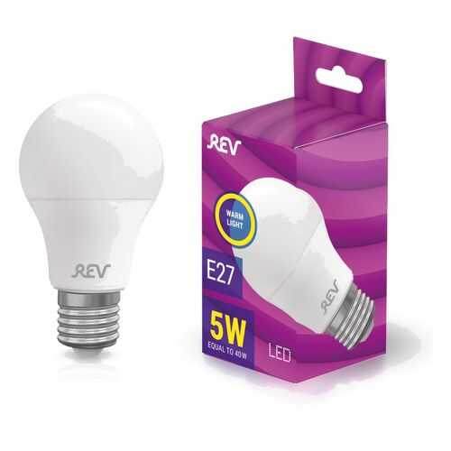 Лампочка светодиодная LED, груша Е27 5W 2700K теплый свет в Новэкс