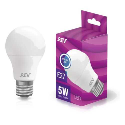 Лампочка светодиодная LED, груша Е27 5W 4000K холодный свет в Новэкс