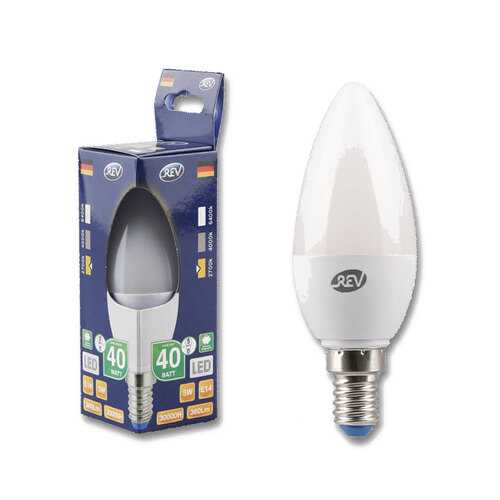 Лампочка светодиодная LED, свеча Е14 5W 2700K теплый свет в Новэкс