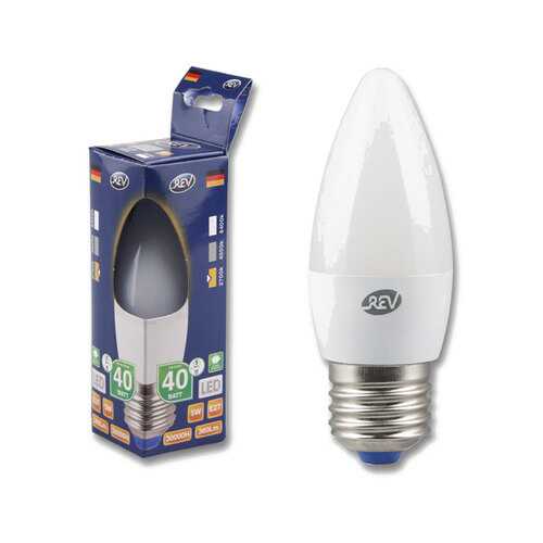 Лампочка светодиодная LED, свеча Е27 5W 2700K теплый свет в Новэкс