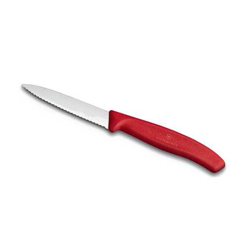Нож для овощей VICTORINOX SwissClassic, лезвие 8 см с серрейторной заточкой, красный в Новэкс