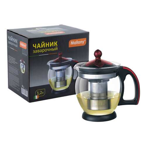Заварочный чайник Decotto-1200 Mallony 910112 Бордовый; черный в Новэкс
