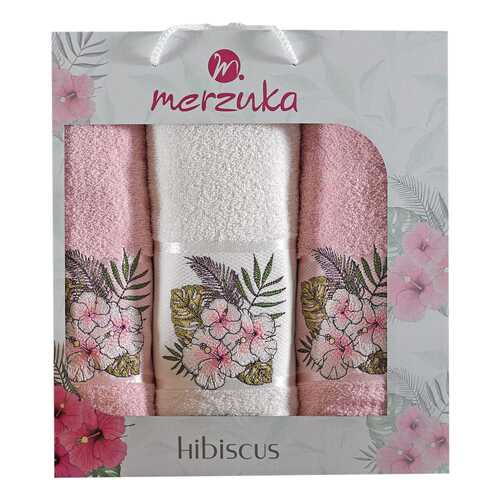 Набор полотенец Oran Merzuka hibiscus белый, розовый в Новэкс